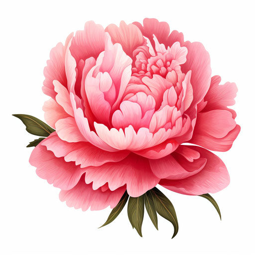 4K Vector Peony Clipart in Minimalist Art Style – IMAGELLA