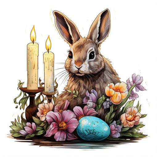Easter Clipart in Chiaroscuro Art Style: Vector ARt, 4K, EPS, PNG