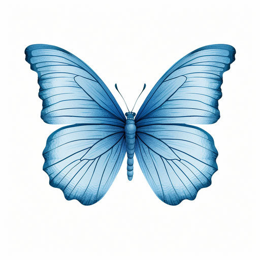 4K Vector Blue Butterfly Clipart in Minimalist Art Style – IMAGELLA