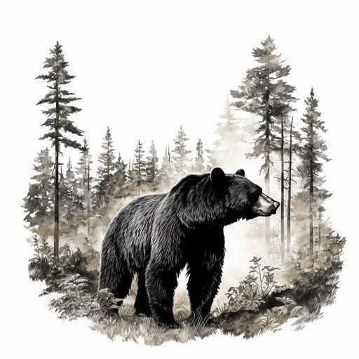 Bear Tattoo - Fusion of Wilderness and Harmony