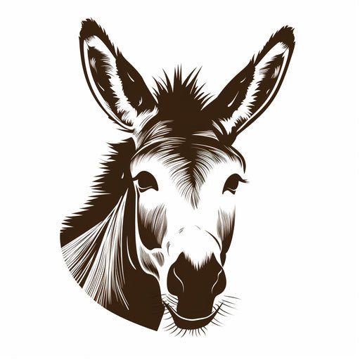 Donkey Clipart in Minimalist Art Style: High-Res Vector & 4K – IMAGELLA