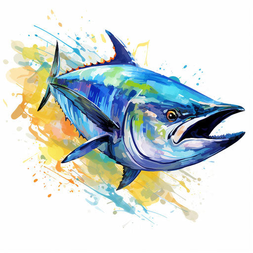 4K Tuna Clipart in Impressionistic Art Style: Vector & SVG