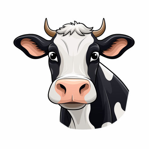 Cow Cartoon Png Clipart in Minimalist Art Style: Vector & 4K – IMAGELLA