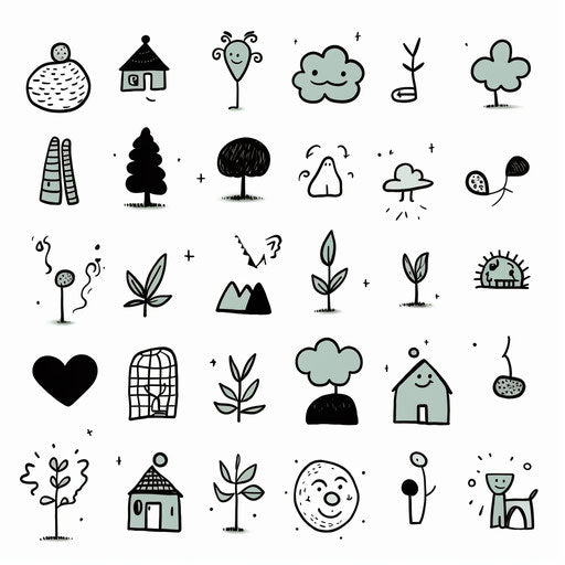 Doodle Clipart in Minimalist Art Style Artwork: Vector, PNG, 4K – IMAGELLA