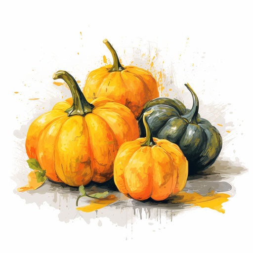 Squash Clipart in Oil Painting Style: Vector & 4K – IMAGELLA