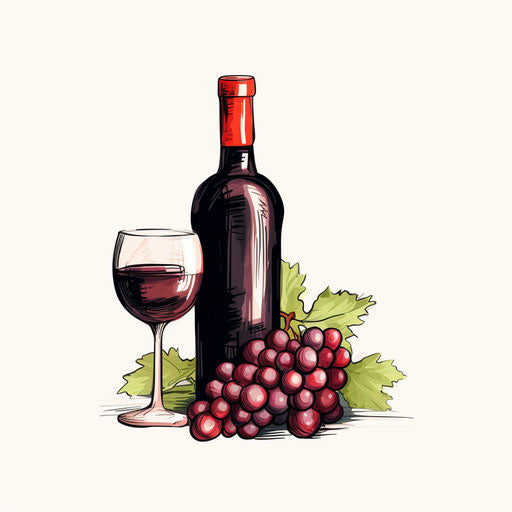 4K Vector Wine Clipart in Minimalist Art Style
