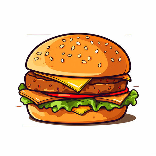 Burger Clipart in Minimalist Art Style Artwork: HD Vector & 4K – IMAGELLA