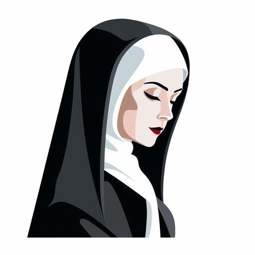 Nun Clipart: 4K & Vector in Minimalist Art Style – IMAGELLA