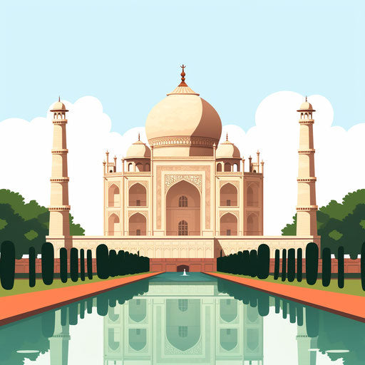 Taj Mahal Clipart: High-Def Vector in Minimalist Art Style & 4K – IMAGELLA