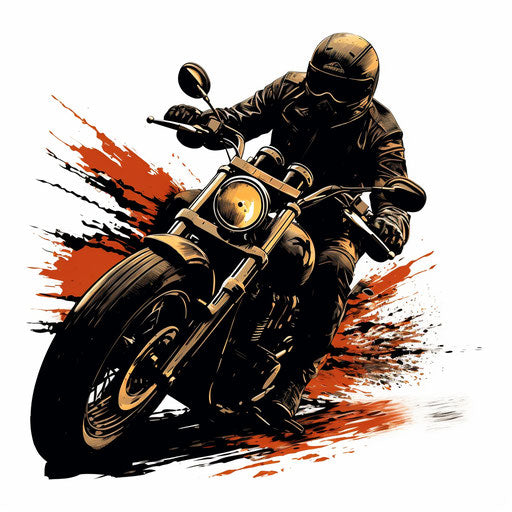 Motorcycle Clipart in Chiaroscuro Art Style Artwork: HD Vector & 4K ...