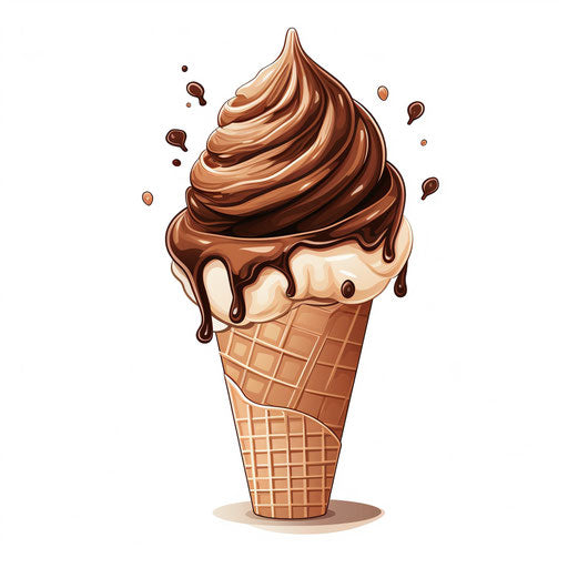 Ice Cream Cone Clipart in Chiaroscuro Art Style Artwork: 4K Vector ...