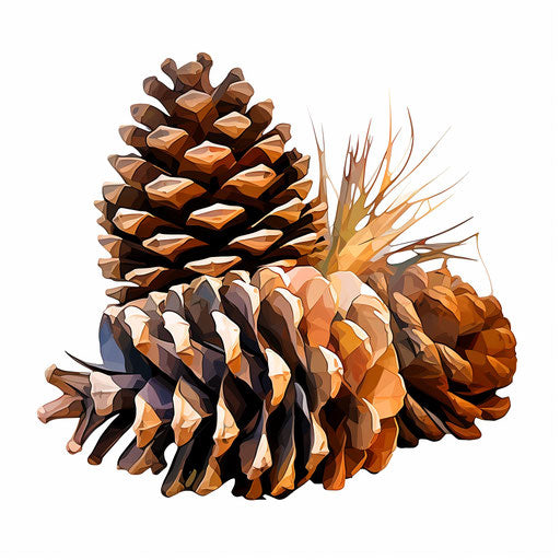 High-Res Pinecone Clipart in Impressionistic Art Style Art: 4K & Vector ...