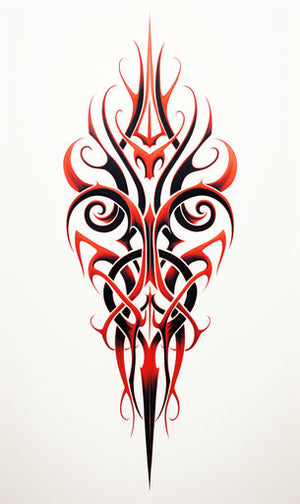 black and red tribal tattoo
