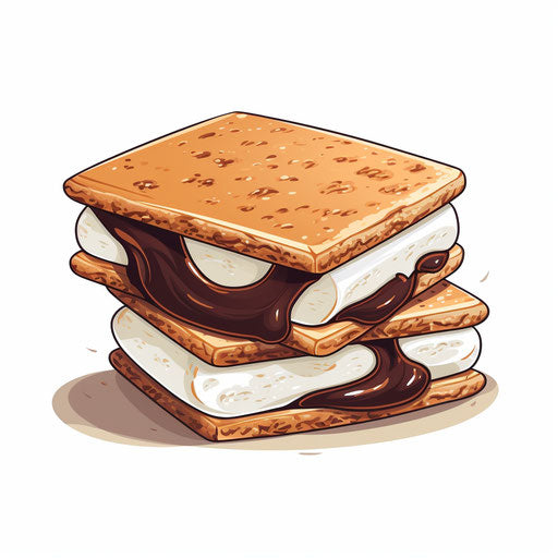 Smores Clipart in Minimalist Art Style: 4K & Vector