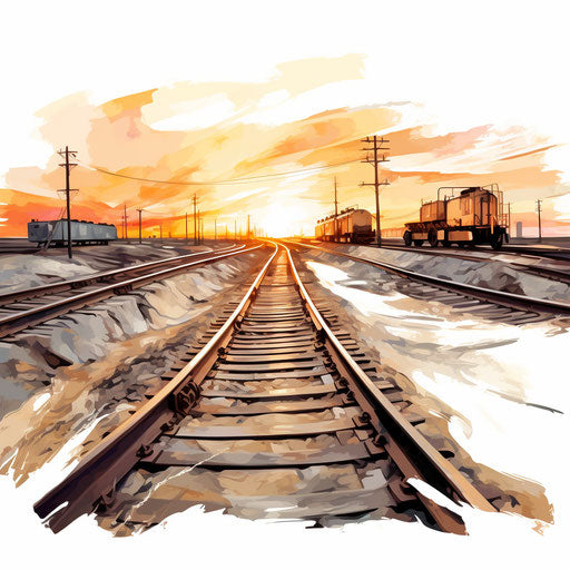 Track Clipart: High-Def Vector in Oil Painting Style & 4K