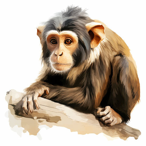 Monkey Clipart in Chiaroscuro Art Style: 4K Vector & Stencils – IMAGELLA