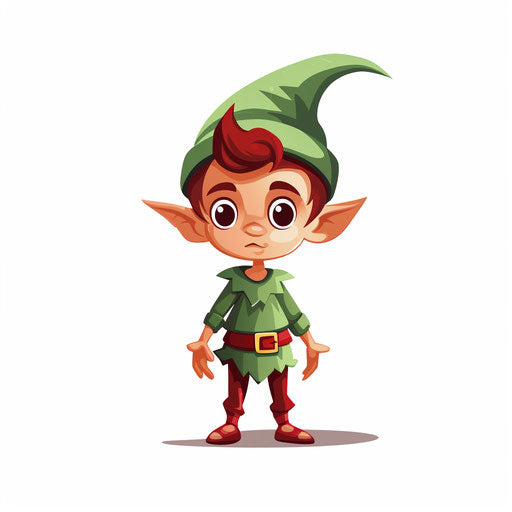 High-Res 4K Elf Clipart in Minimalist Art Style