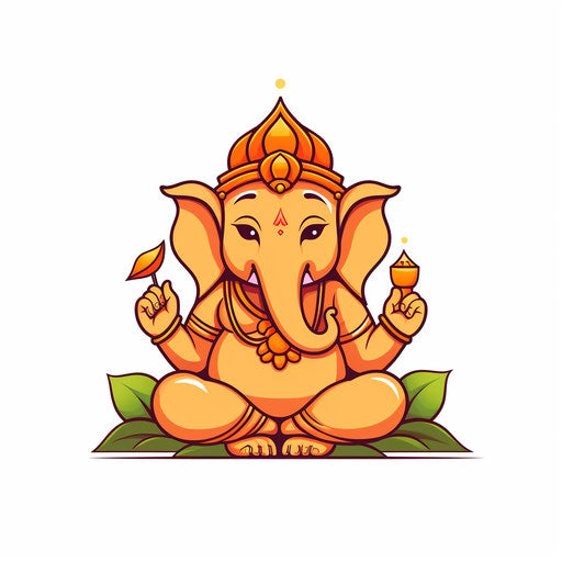 Ganpati Png Clipart in Minimalist Art Style Graphics: High-Res 4K ...