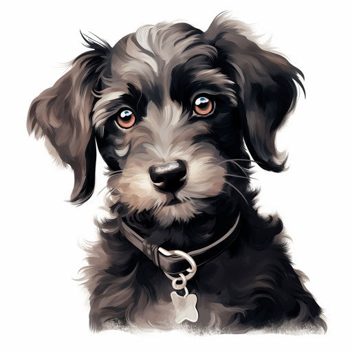 Cute Dog Clipart in Chiaroscuro Art Style: 4K Vector & SVG