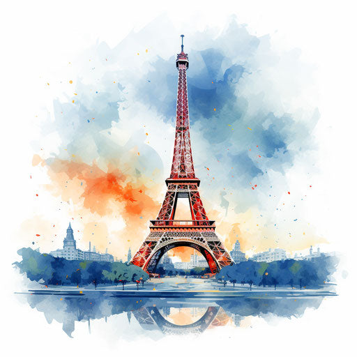 4K Eiffel Tower Clipart in Impressionistic Art Style: Vector & SVG ...