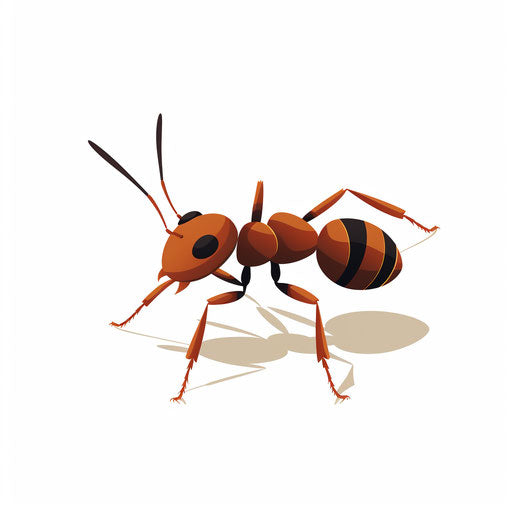 Ant Clipart in Minimalist Art Style: 4K & Vector