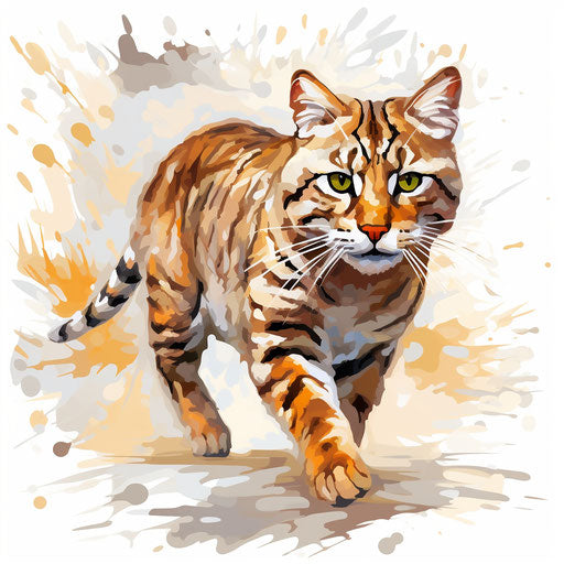 4K Vector Wildcat Clipart in Impressionistic Art Style