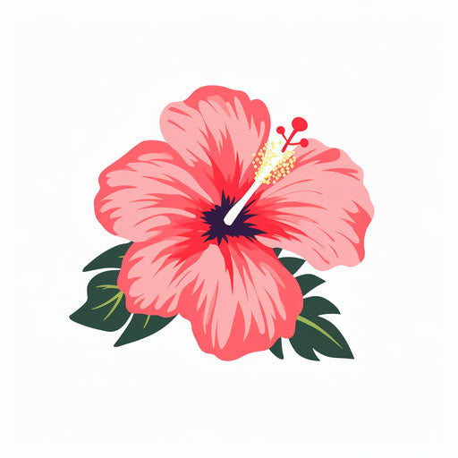 4K Vector Hibiscus Clipart in Minimalist Art Style – IMAGELLA