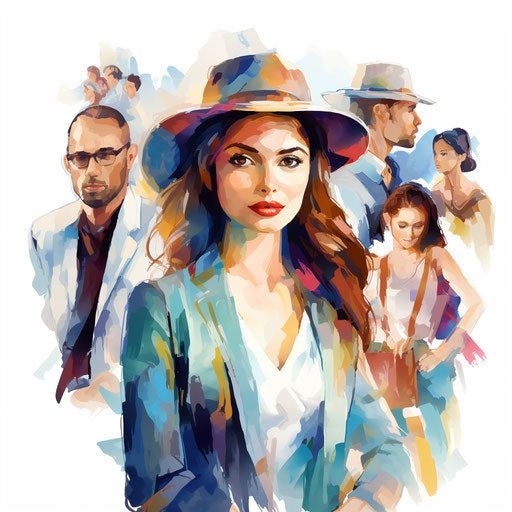 People Clipart in Impressionistic Art Style: HD Vector & 4K