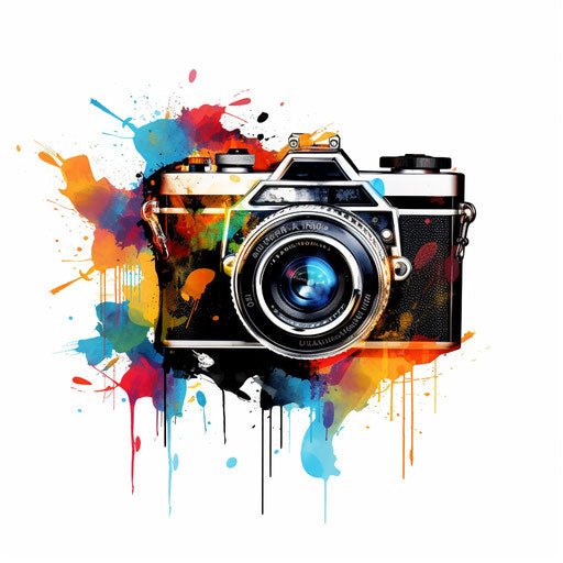 Impressionistic Art Styled Camera Png Graphics: Vector, 4K