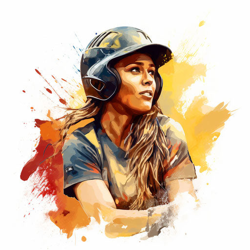 Softball Clipart in Oil Painting Style Artwork: Vector, PNG, 4K