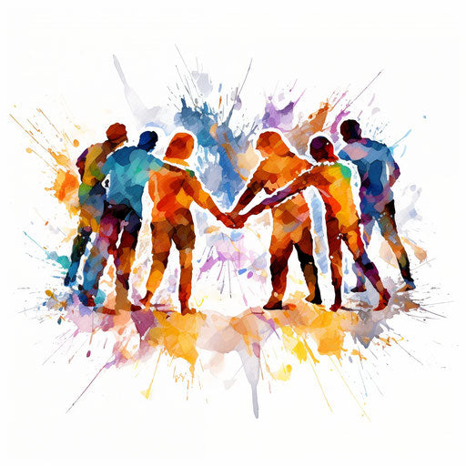 Teamwork Clipart in Impressionistic Art Style: 4K Vector & SVG