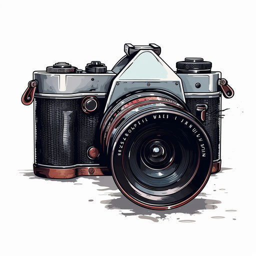 Camera Png Clipart in Chiaroscuro Art Style: Vector & 4K