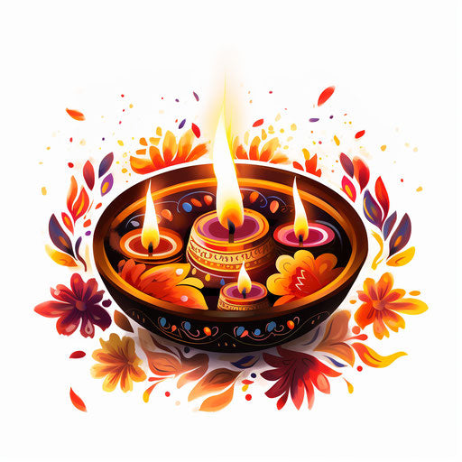 Diwali Clipart in Impressionistic Art Style: 4K, Vector & SVG Clipart ...