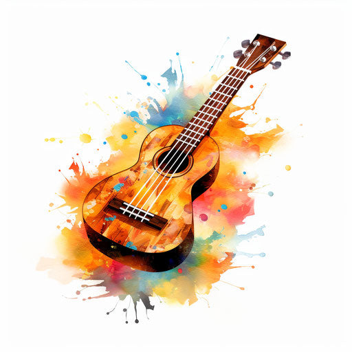 Ukulele Clipart in Impressionistic Art Style Artwork: HD Vector & 4K ...