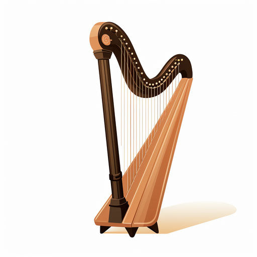 Harp Clipart in Minimalist Art Style Artwork: Vector, PNG, 4K – IMAGELLA