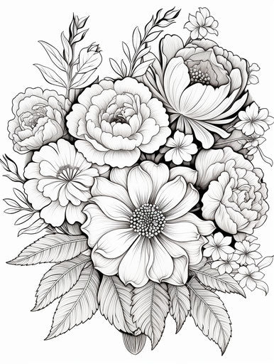 Indulge in Flower Coloring Pages - Creative Bliss – IMAGELLA