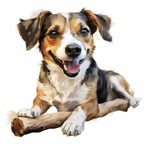 4K Dog Bone Clipart in Oil Painting Style: Vector & SVG