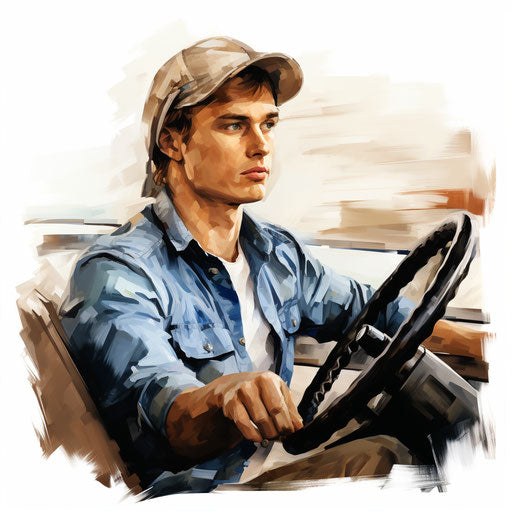 Driver Clipart in Oil Painting Style: HD Vector & 4K