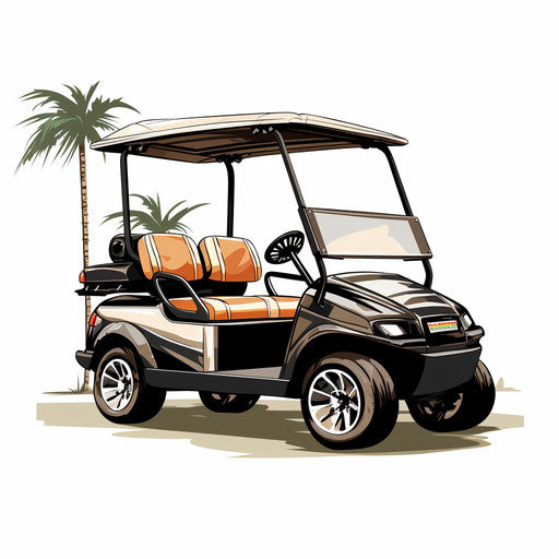 Golf Cart Clipart in Chiaroscuro Art Style Artwork: High-Res 4K & Vector