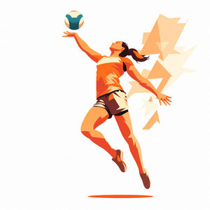 volleyball clipart woman with closed