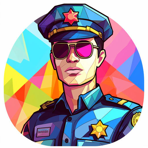 Vector & 4K Police Officer Clipart in Pastel Colors Art Style