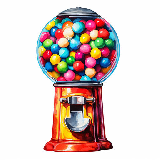 Gumball Machine Clipart in Oil Painting Style: High-Def Vector & 4K ...