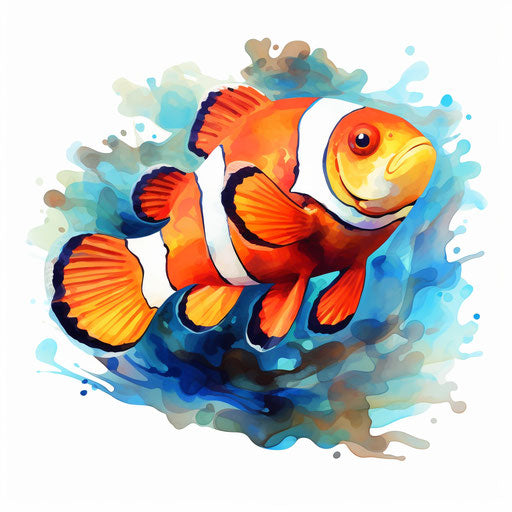 Clownfish Clipart in Oil Painting Style Artwork: Vector, PNG, 4K – IMAGELLA