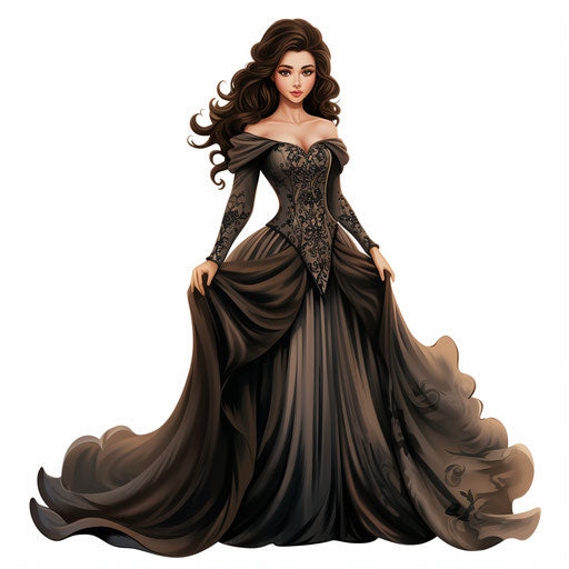 Princess Clipart in Chiaroscuro Art Style: 4K Vector & SVG – IMAGELLA