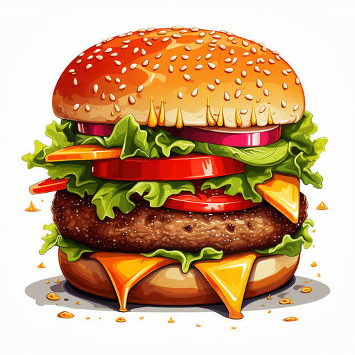 Burger Clipart in Chiaroscuro Art Style: 4K Vector & SVG – IMAGELLA