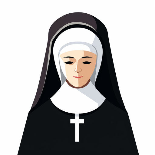 Minimalist Art Style Nun Clipart: 4K Vector Art – IMAGELLA