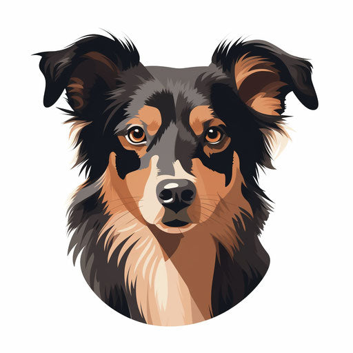 Dog Clipart in Minimalist Art Style Artwork: High-Res 4K & Vector