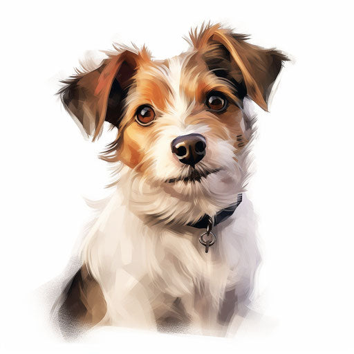 Cartoon Dog Png Clipart in Oil Painting Style: High-Res Vector & 4K