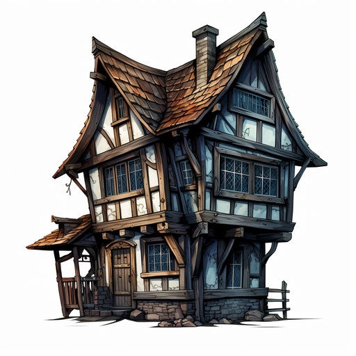 House Images Clipart in Chiaroscuro Art Style Artwork: 4K Vector & SVG ...