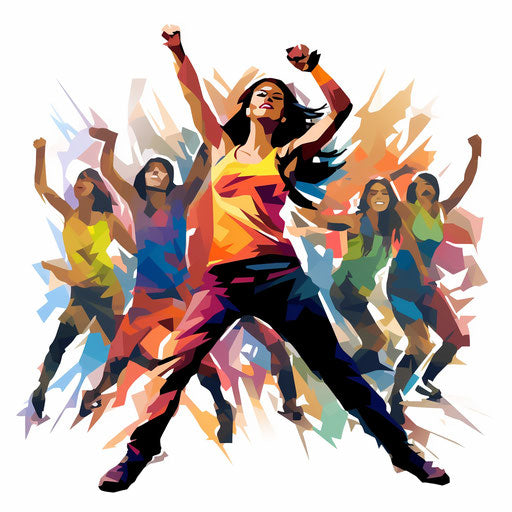 Zumba Clipart in Impressionistic Art Style Artwork: Vector, PNG, 4K